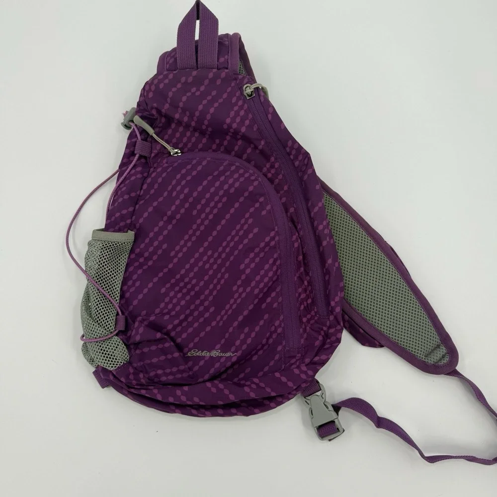 Eddie Bauer Purple Sling Backpack Single Strap Hiking Daypack Crossbody Bag